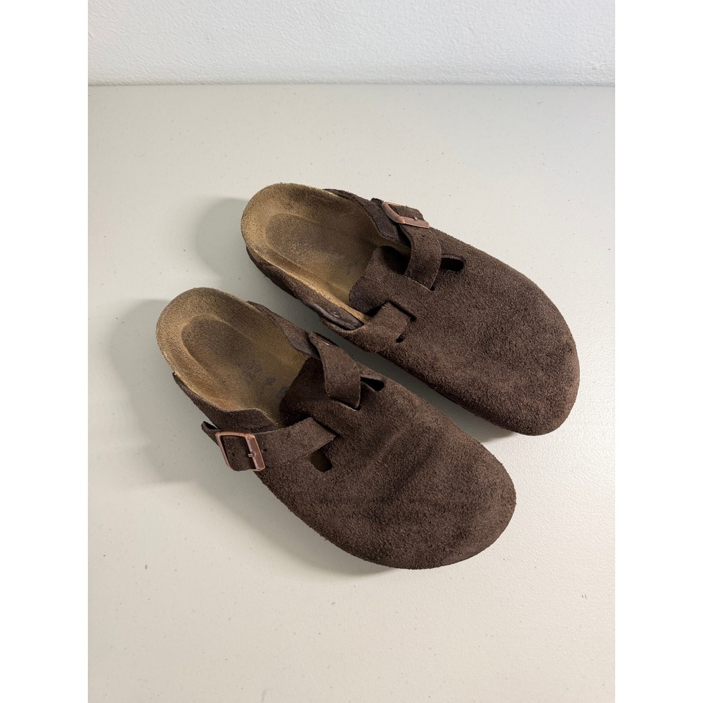 Birkenstock Boston Suede Clogs Mules Mocha Brown 39 L 8 M 6 - Picture 4 of 8